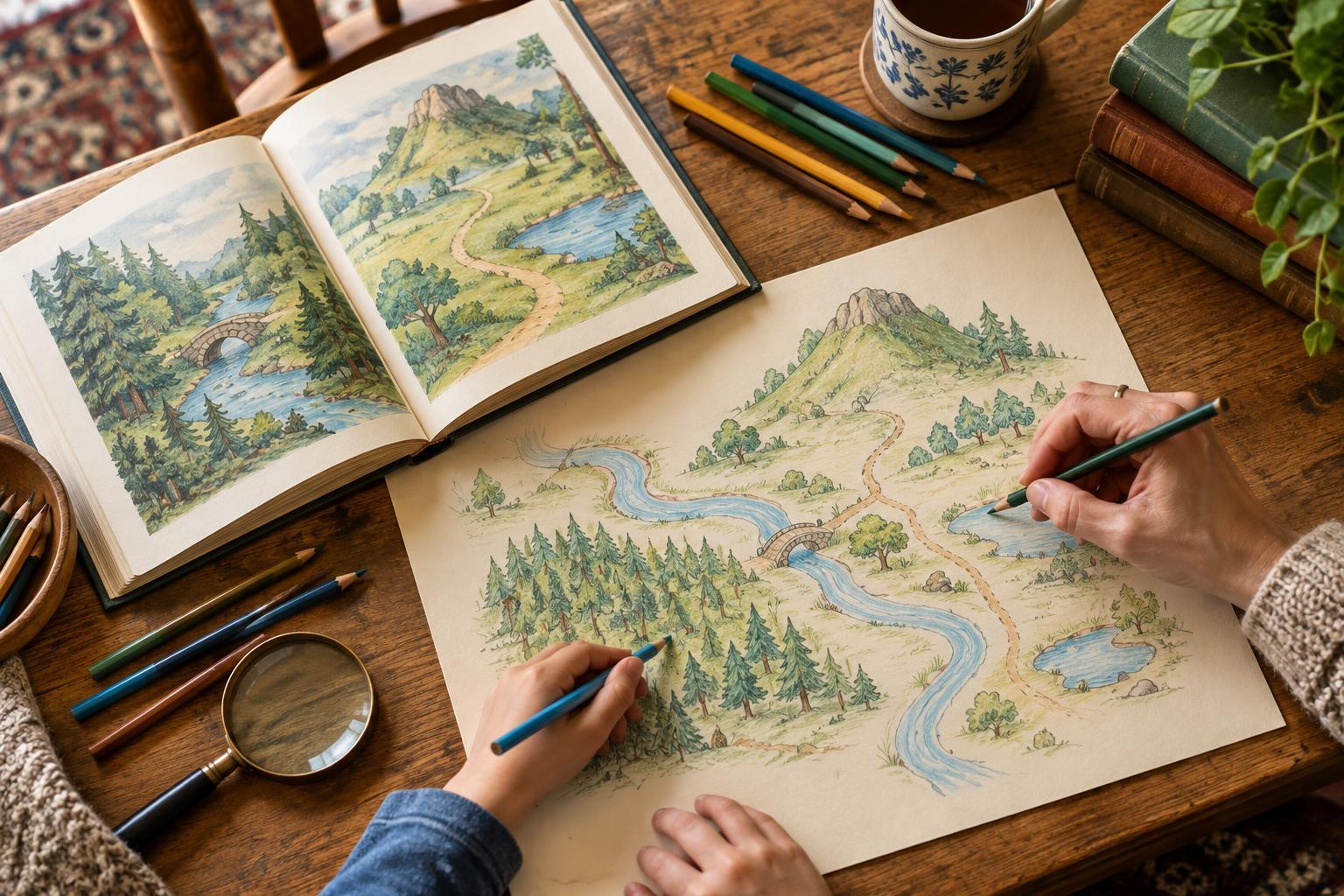 Draw a Map of a Fictional Place Using Clues from the Story